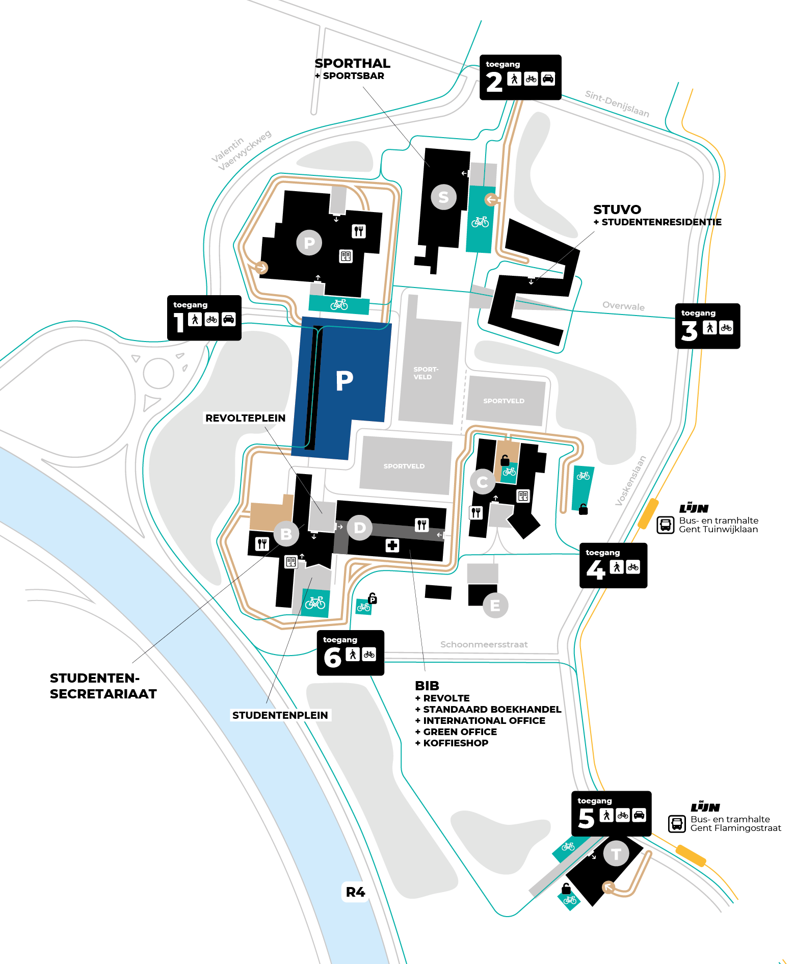 Campus Schoonmeersen map